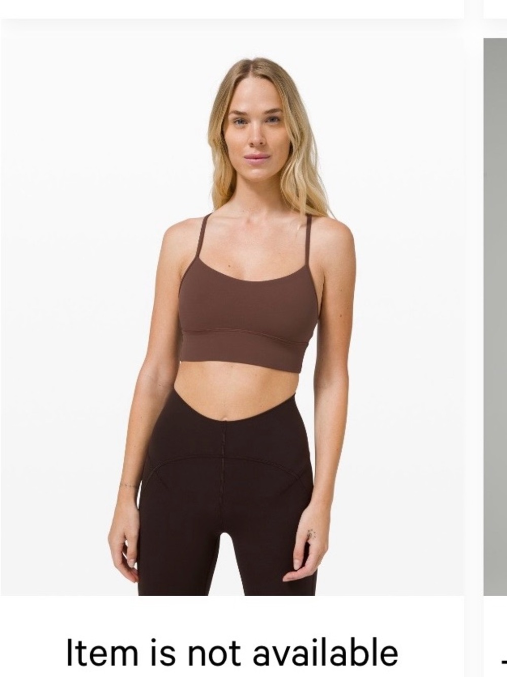 Lululemon flow y longline bra in brown earth size 6